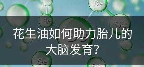 花生油如何助力胎儿的大脑发育？